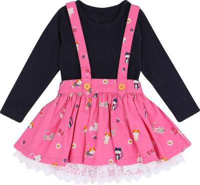 

Life by Shoppers Stop Girls Midi/Knee Length Casual Dress(Pink, Sleeveless