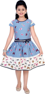 

Saarah Girls Midi/Knee Length Casual Dress(Multicolor, Cap Sleeve