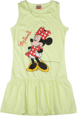 

Disney Minnie Girls Midi/Knee Length Casual Dress(Yellow, Sleeveless