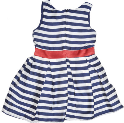 

Lil Penguin Midi/Knee Length Party Dress(Blue, Sleeveless, Blue striped party dress