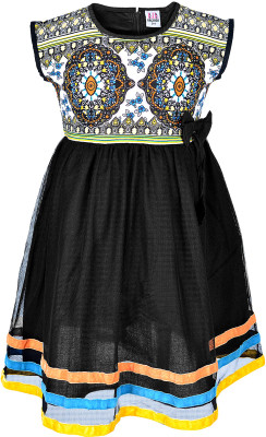 

Lil Orchids Girls Midi/Knee Length Casual Dress(Black, Sleeveless