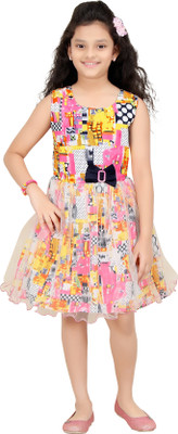

Trendyy Girls Girls Midi/Knee Length Party Dress(Multicolor, Sleeveless