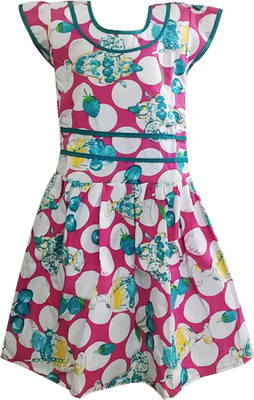 

Fashionitz Girls Midi/Knee Length Casual Dress(Multicolor, Sleeveless