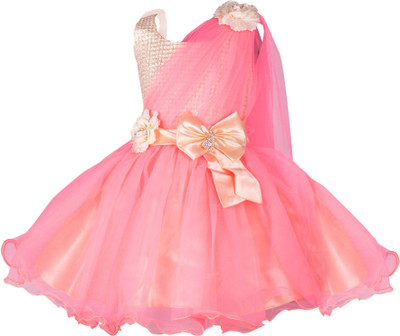 

Aarika Girls Midi/Knee Length Party Dress(Pink, Sleeveless, Gajri