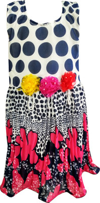 

Fashionitz Girls Midi/Knee Length Party Dress(Pink, Sleeveless