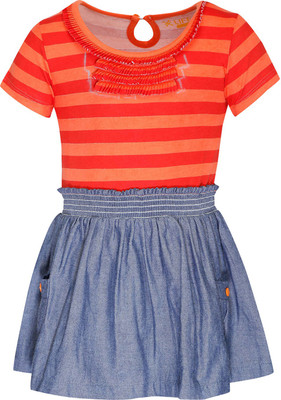 

Life by Shoppers Stop Girls Midi/Knee Length Casual Dress(Orange, Half Sleeve