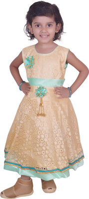 

Fashionitz Girls Midi/Knee Length Party Dress(Green, Sleeveless