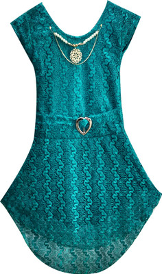 

Fashionitz Girls Midi/Knee Length Party Dress(Blue, Half Sleeve, Turquoise