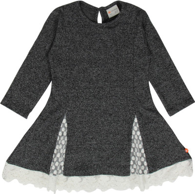 

FS Mini Klub Girls Midi/Knee Length Casual Dress(Grey, Full Sleeve