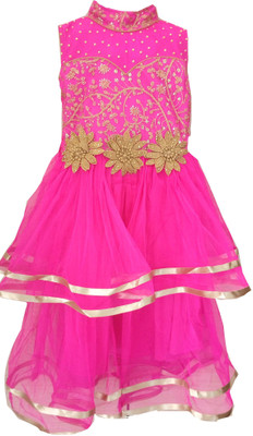 

All About Pink Girls Maxi/Full Length Party Dress(Pink, Sleeveless
