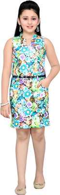 

Hunny Bunny Girls Mini/Short Casual Dress(Green, Sleeveless, Mint green