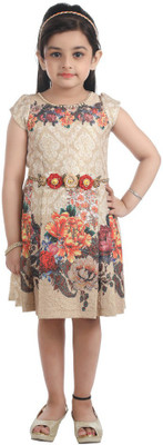 

Hunny Bunny Mini/Short Party Dress(Beige, Cap Sleeve