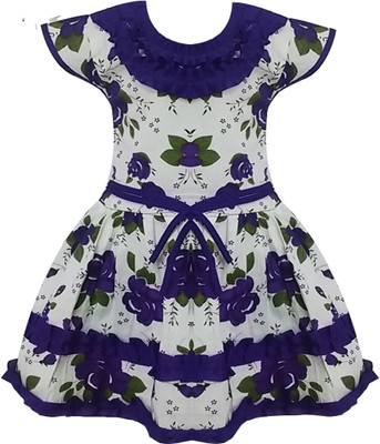 

Fashionitz Girls Midi/Knee Length Casual Dress(Purple, Sleeveless