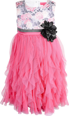 

Toy Balloon Kids Girls Midi/Knee Length Party Dress(Pink, Sleeveless