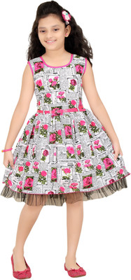 

Trendyy Girls Girls Midi/Knee Length Party Dress(Multicolor, Sleeveless