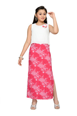 

Hunny Bunny Girls Maxi/Full Length Casual Dress(Pink, Sleeveless, Darkpink