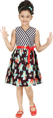 

Trendyy Girls Midi/Knee Length Party Dress(Brown, Sleeveless