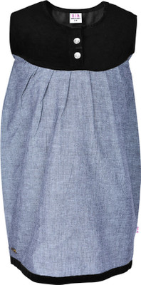

Lil Orchids Girls Midi/Knee Length Casual Dress(Black, Sleeveless