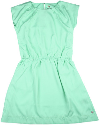 

Allen Solly Junior Girls Midi/Knee Length Casual Dress(Light Green, Half Sleeve, Blue