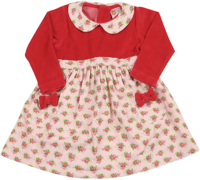 

612 League Girls Midi/Knee Length Casual Dress(Red, Full Sleeve