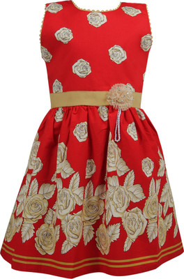 

Jilax Midi/Knee Length Party Dress(Red, Sleeveless)