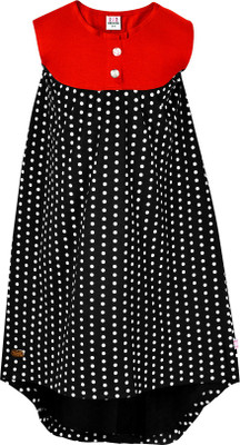 

Lil Orchids Girls Midi/Knee Length Casual Dress(Red, Sleeveless