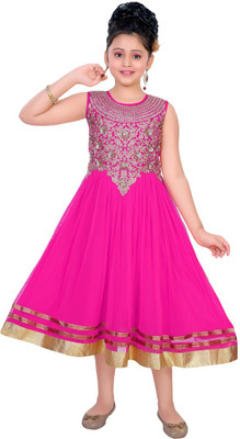 

Saarah Girls Midi/Knee Length Casual Dress(Multicolor, Sleeveless