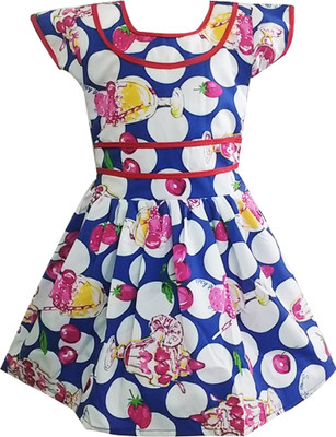 

Fashionitz Girls Midi/Knee Length Casual Dress(Multicolor, Sleeveless