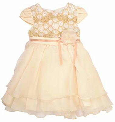

A.R.Fashion Girls Midi/Knee Length Party Dress(Yellow, Cap Sleeve