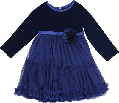 

Life by Shoppers Stop Girls Midi/Knee Length Casual Dress(Blue, Full Sleeve, Navy