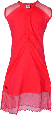 

Lil Orchids Girls Midi/Knee Length Casual Dress(Pink, Sleeveless, Fushia
