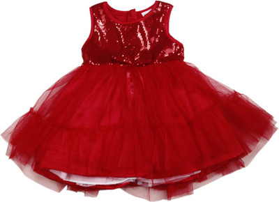 

612 League Girls Mini/Short Casual Dress(Red, Sleeveless
