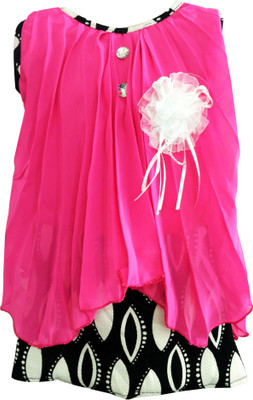 

Fashionitz Girls Midi/Knee Length Party Dress(Pink, Sleeveless