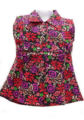 

BG Girls Midi/Knee Length Casual Dress(Multicolor, Sleeveless, Black -pink
