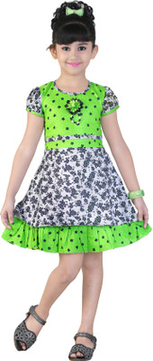 

Golden Girl Girls Midi/Knee Length Casual Dress(Green, Fashion Sleeve