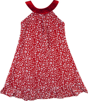 Hunny Bunny Girls Mini/Short Casual Dress(Red, Sleeveless) Flipkart