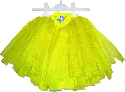 

vahvaa Girls Midi/Knee Length Party Dress(Yellow, Sleeveless