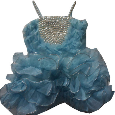 

Vahvaa Girls Midi/Knee Length Party Dress(Blue, Sleeveless
