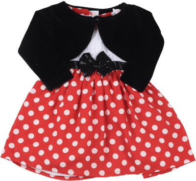 

612 League Girls Midi/Knee Length Casual Dress(Red, Sleeveless