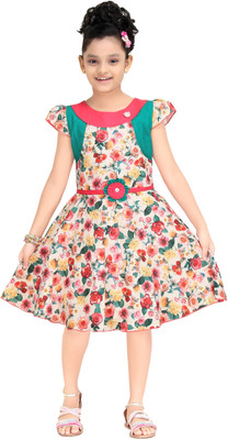 

Trendy Girls Girls Midi/Knee Length Casual Dress(Red, Cap Sleeve