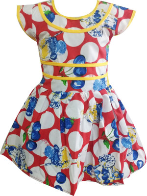 

Fashionitz Girls Midi/Knee Length Casual Dress(Multicolor, Sleeveless