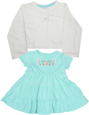 

Carter's Girls Casual Dress(White, Half Sleeve, Mint (333)