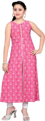 

Hunny Bunny Girls Maxi/Full Length Casual Dress(Pink, Sleeveless