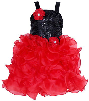 

RTC kids junction Girls Mini/Short Party Dress(Red, Sleeveless