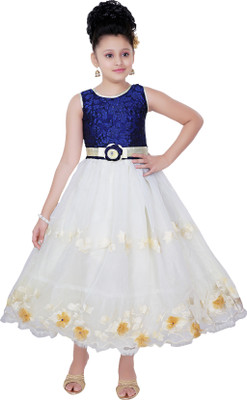 

Saarah Girls Midi/Knee Length Party Dress(Multicolor, Sleeveless