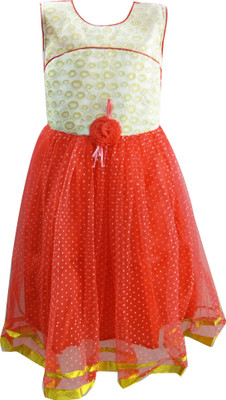 

Fashionitz Girls Midi/Knee Length Party Dress(Red, Sleeveless