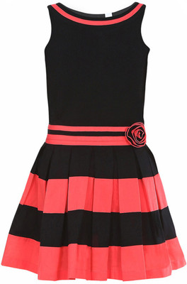 

Naughty Ninos Girls Midi/Knee Length Casual Dress(Multicolor, Sleeveless, Multi