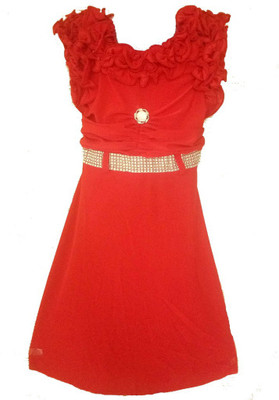 

All About Pink Girls Maxi/Full Length Party Dress(Red, Sleeveless