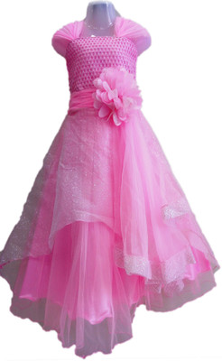 

Pari Girls Maxi/Full Length Party Dress(Pink, Sleeveless