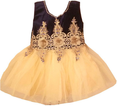 

All About Pink Girls Midi/Knee Length Party Dress(Blue, Sleeveless
